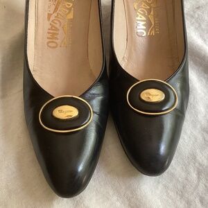 Vintage Salvatore Ferragamo Black Calf Leather Shoes 8AAAA